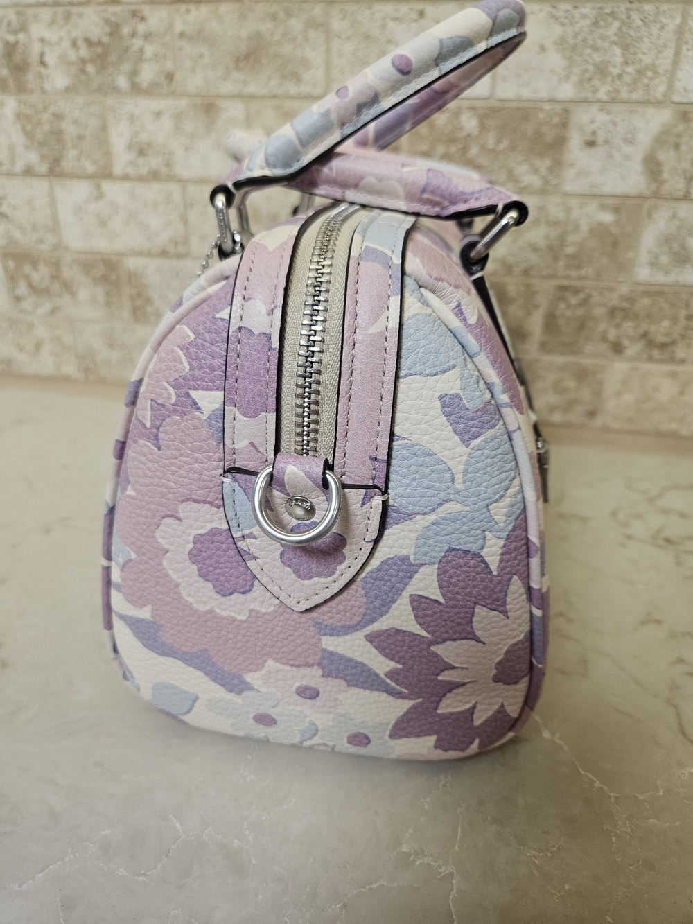COACH Medium Rowan Satchel in Purple Floral - Picture 5 of 8